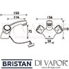Bristan Club Basin Mixer Plug and Chain Tap Dimensions